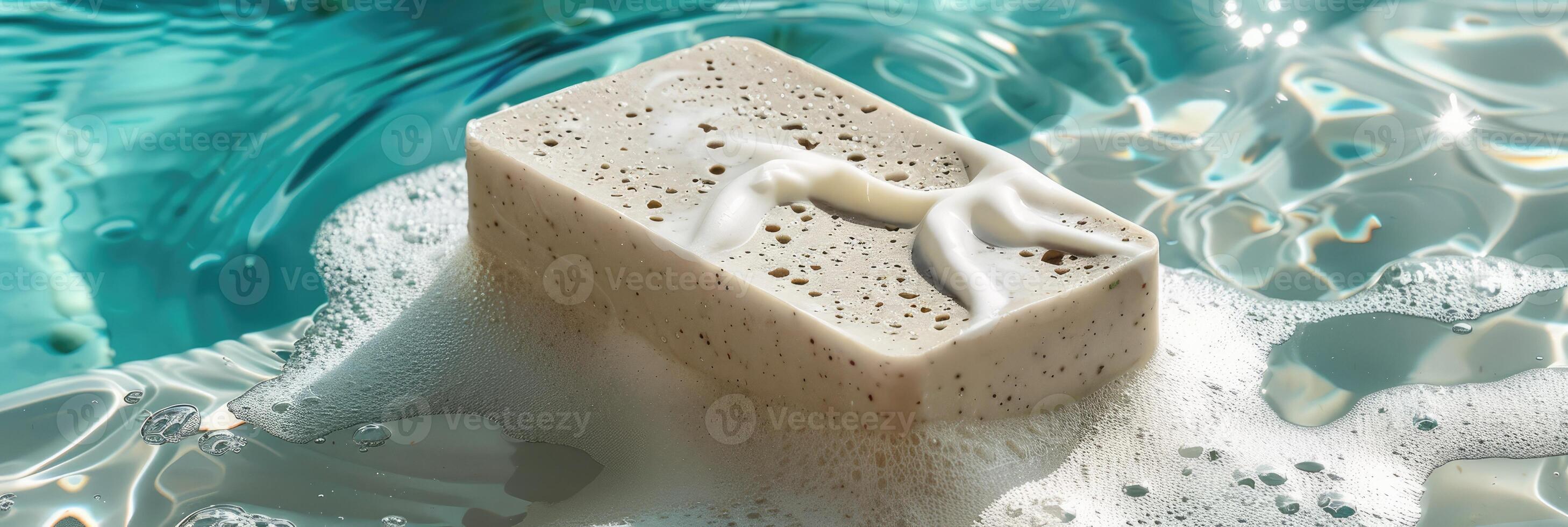 Floating Exfoliating Soap Bar in the Sea photo