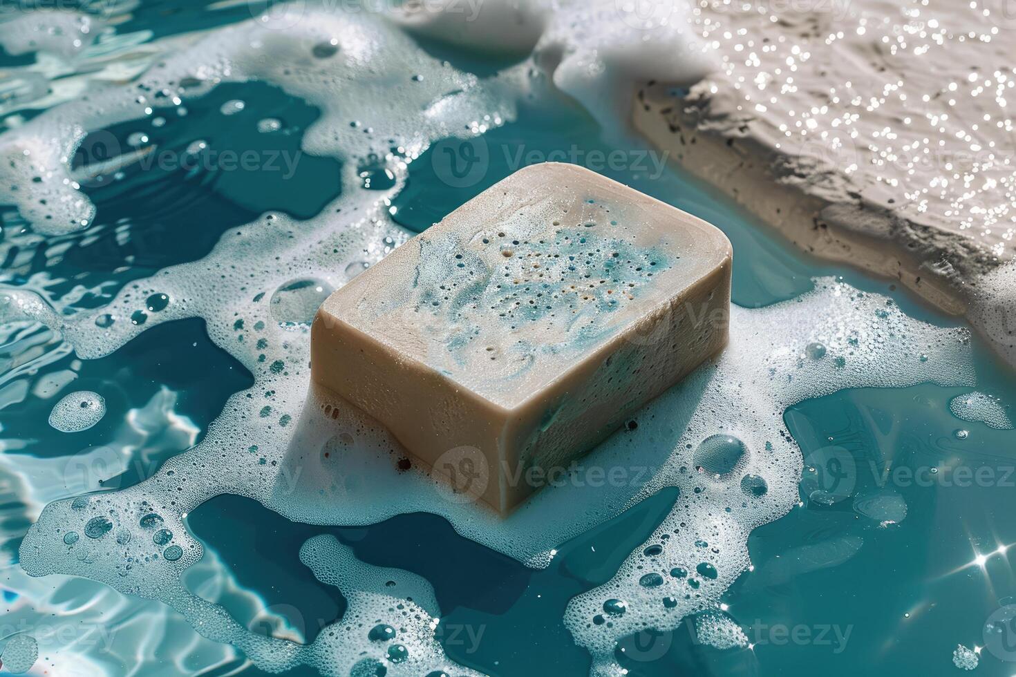 Floating Exfoliating Soap Bar in the Sea photo