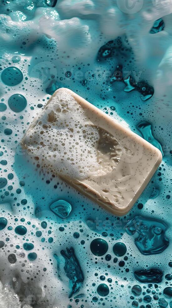 Floating Exfoliating Soap Bar in the Sea photo