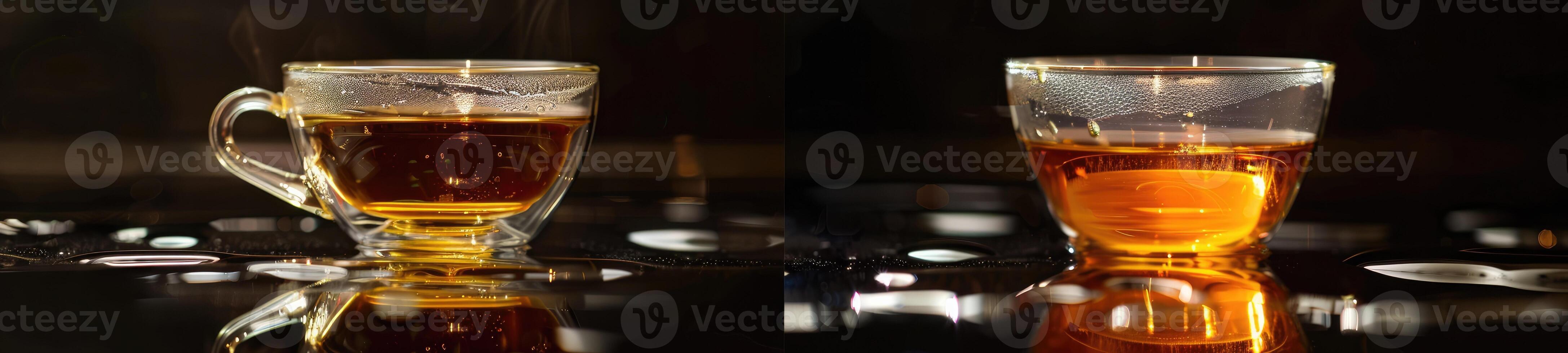 Coffee in Glass Cup on Wet Surface photo