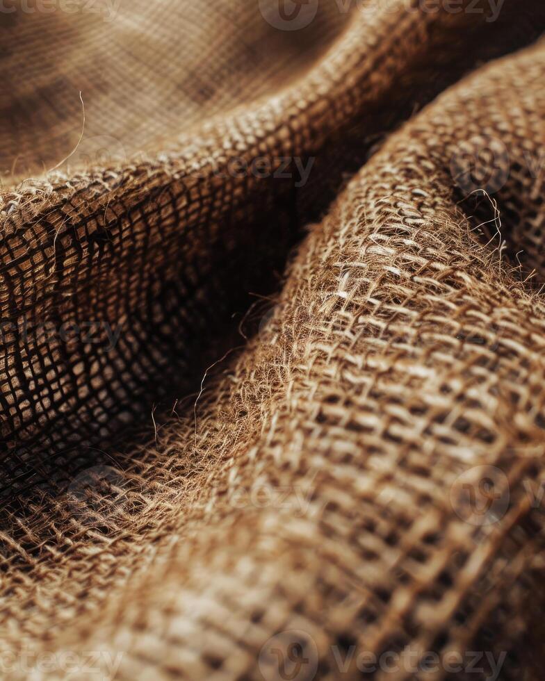 Close-Up Linen Fabric, Detailed Fiber Texture photo