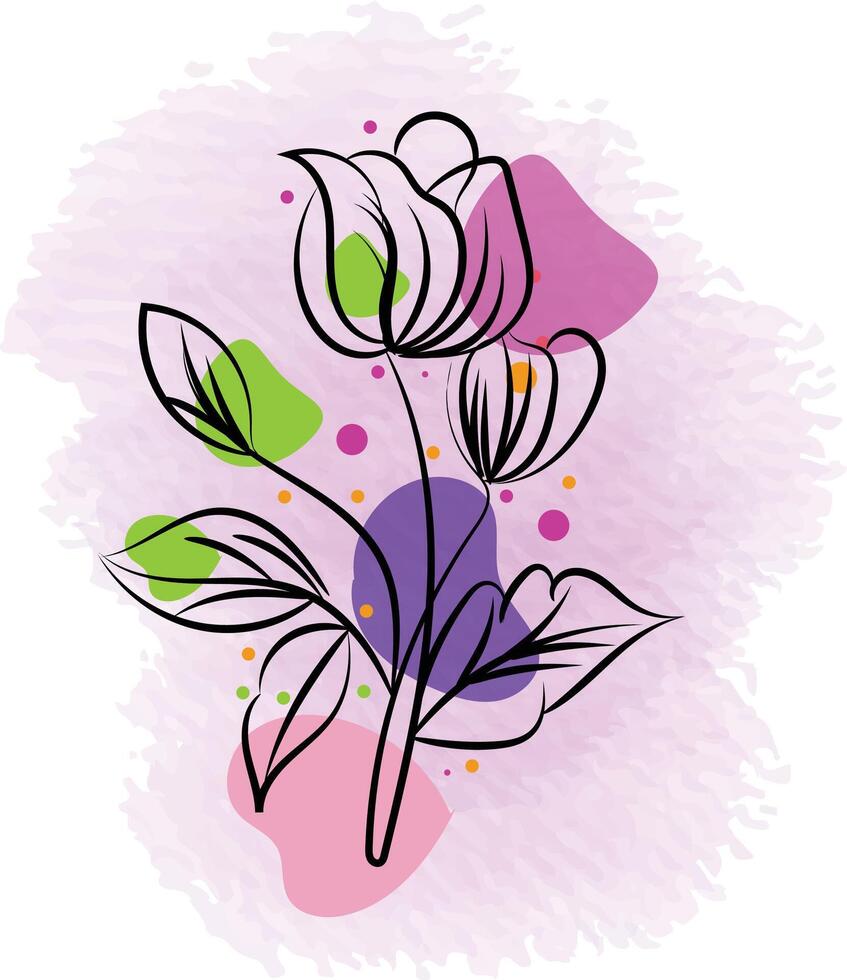 Watercolor cute flower vector