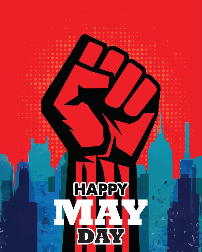 Happy May Day Social Media post vector