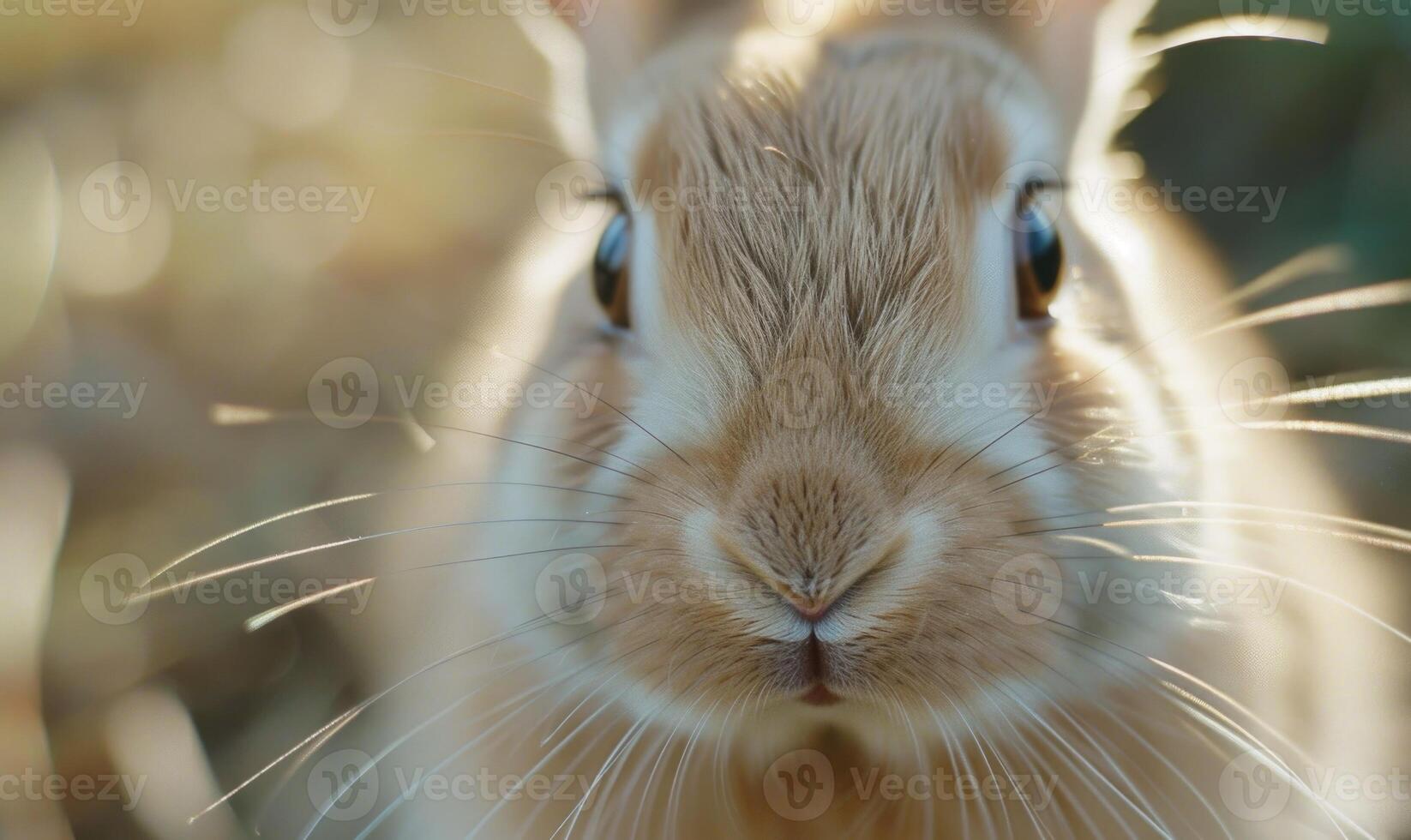 de cerca de un curioso conejito nariz espasmos foto