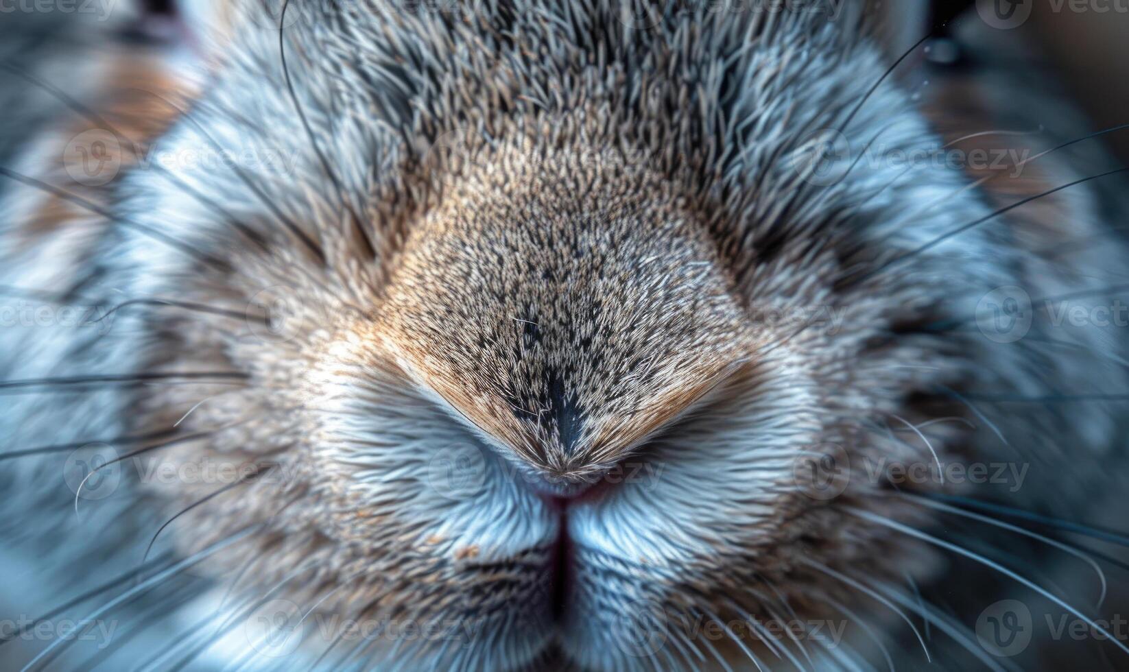 Close-up of a curious bunny's nose twitching photo