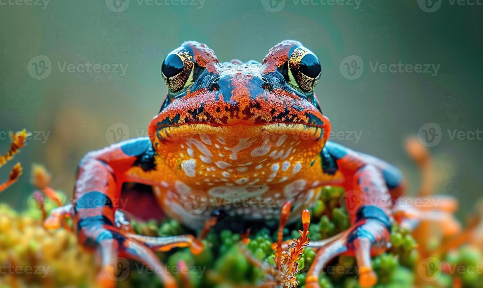 de cerca retrato de un rana arvalís foto