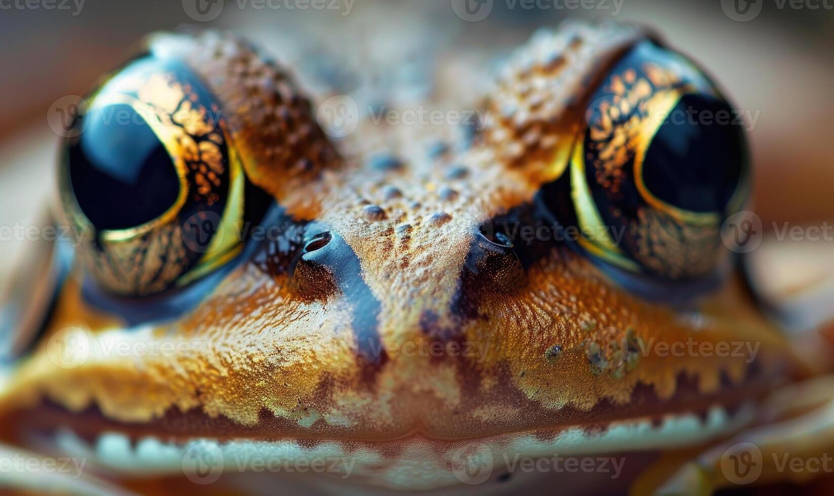 Detailed macro portrait of a Rana arvalis photo