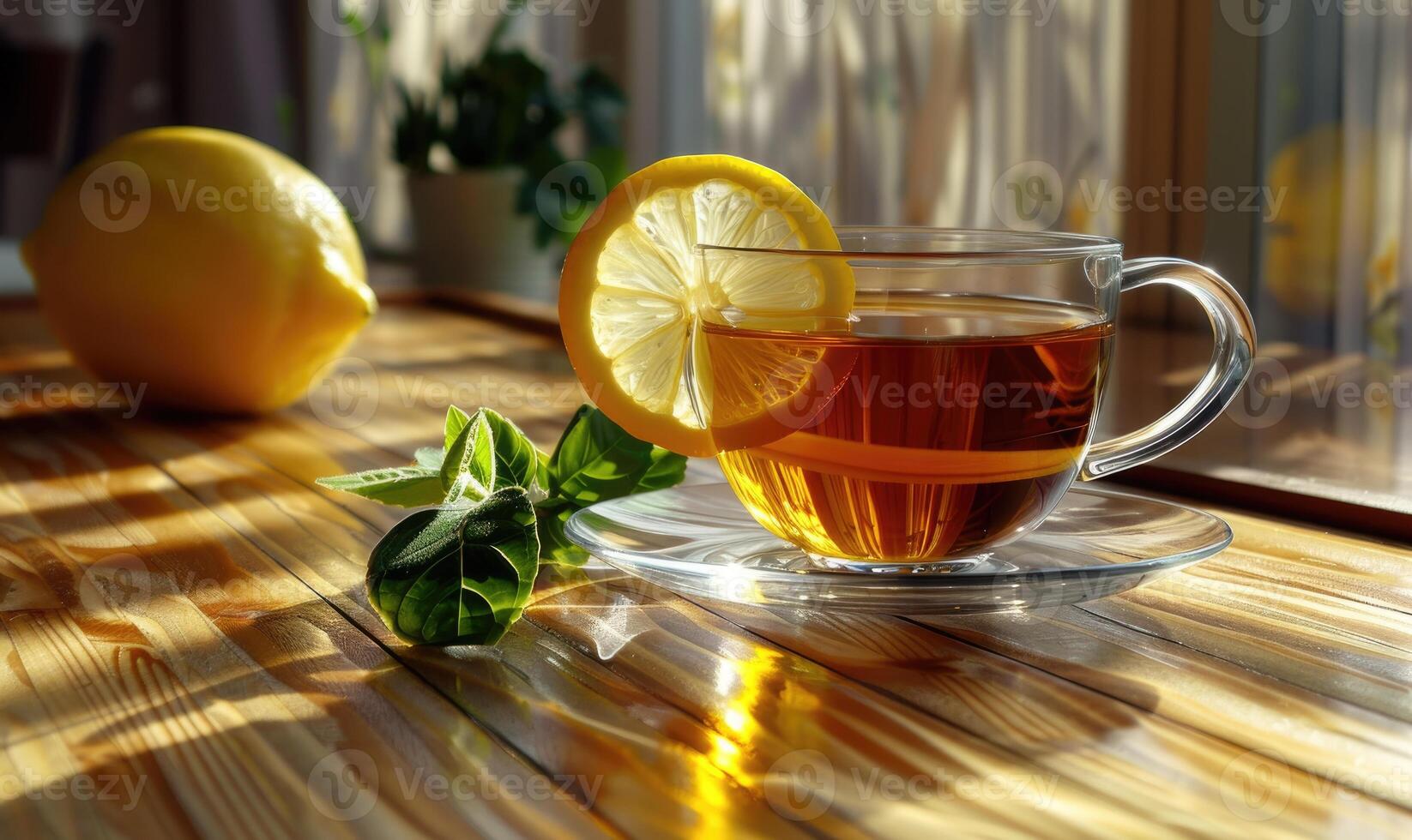 Bergamot tea with a lemon twist photo