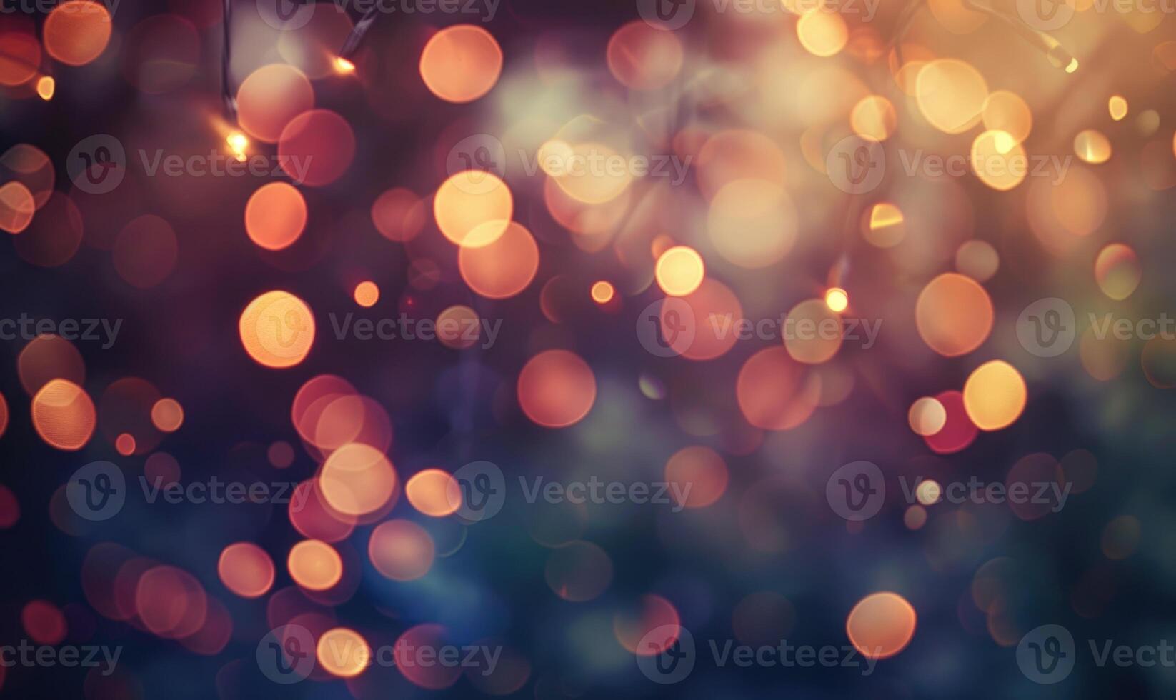 Soft bokeh lights twinkling against a dark background, abstract background with bokeh lights photo