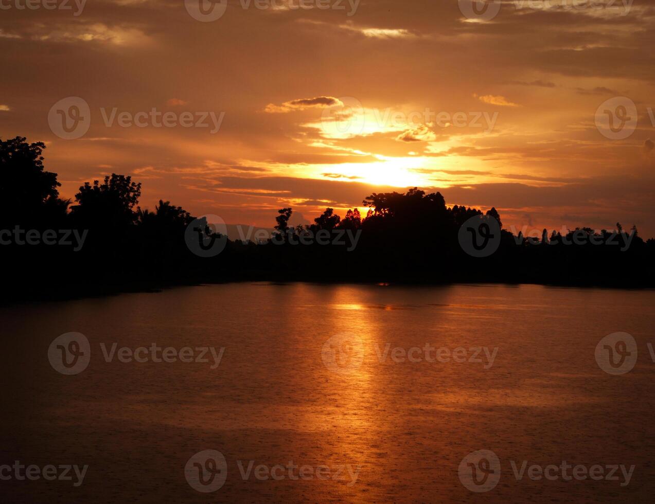 orange at sunset, beautiful with clouds photo