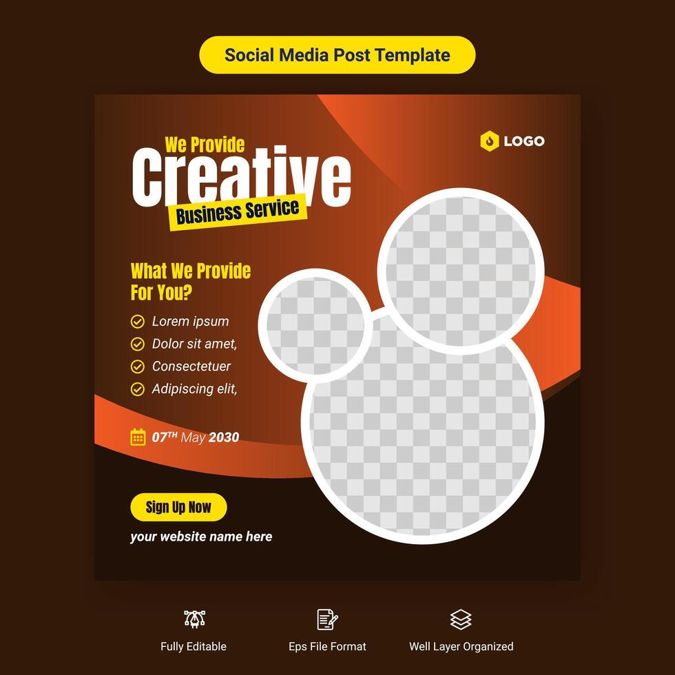 Creative business service social media cover post banner template design vector