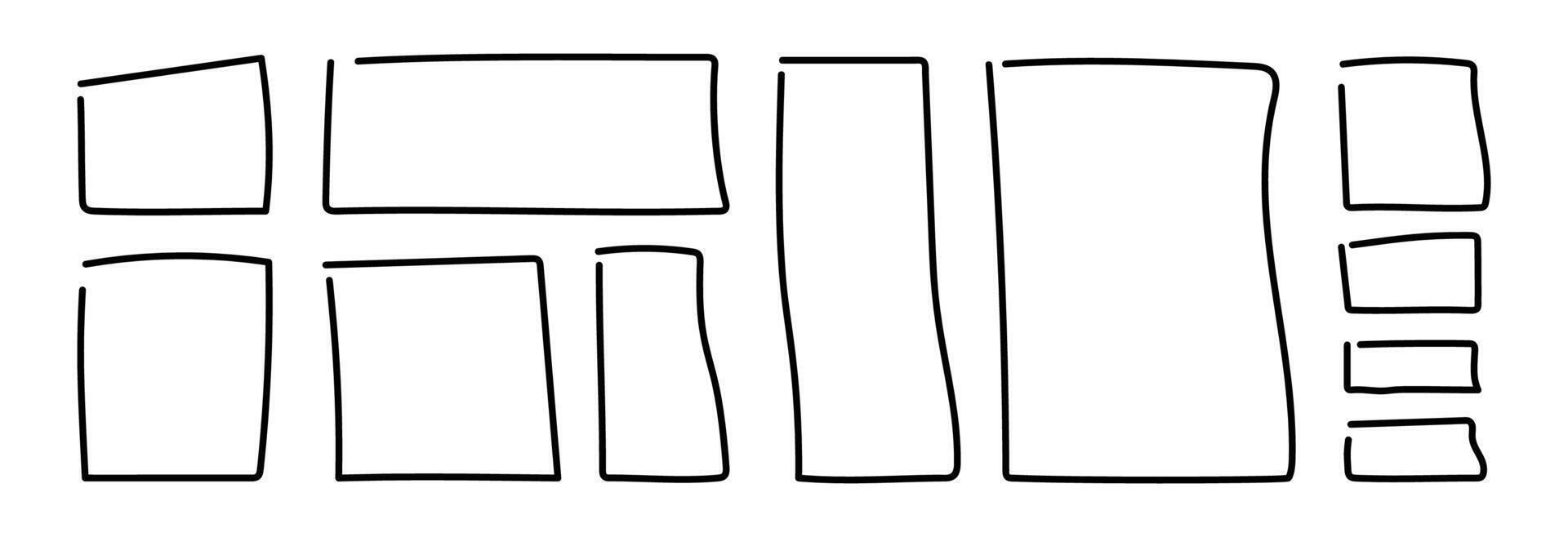 Set of black frames. vector