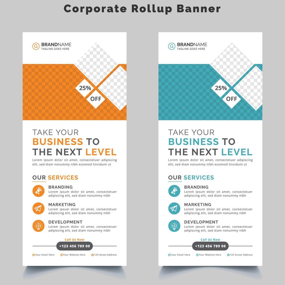 Corporate rollup banner template vector