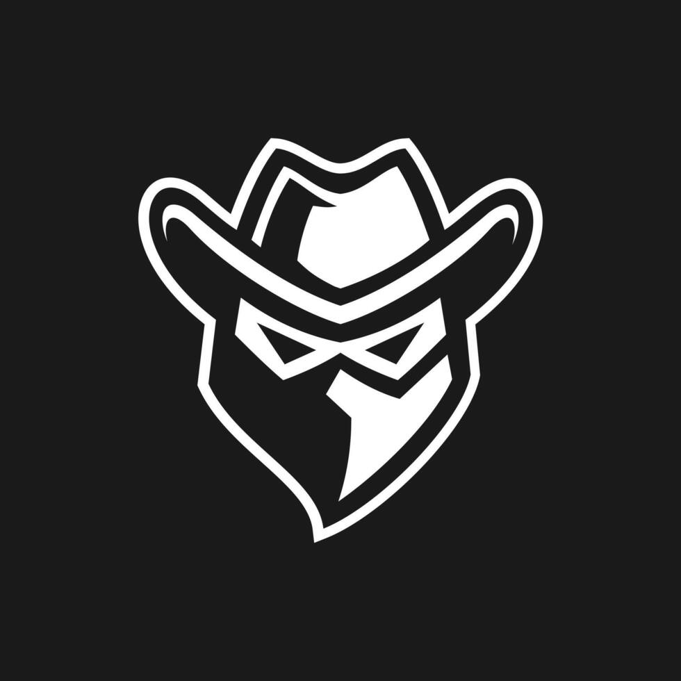 Simple Cool Cowboy Logo Design vector