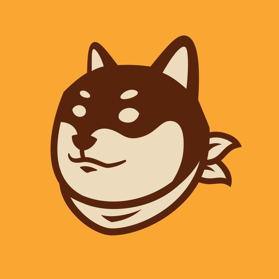 japonés shiba inu perro sencillo logo diseño vector