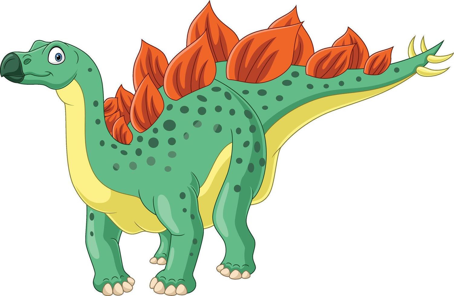 Cartoon stegosaurus on white background vector