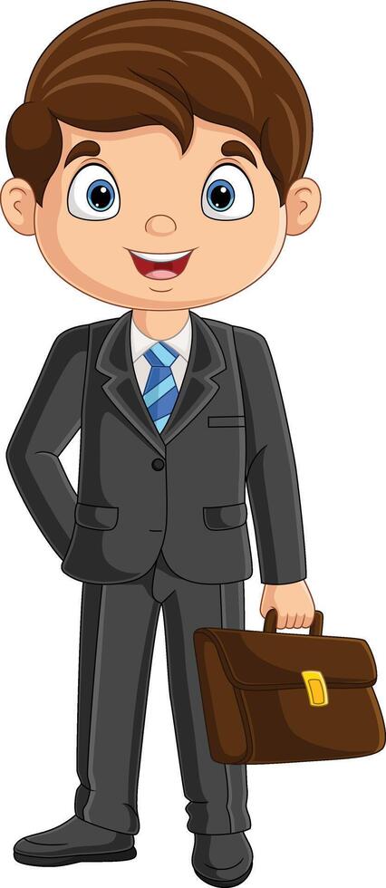 Cartoon businessman holding a briefcase vector