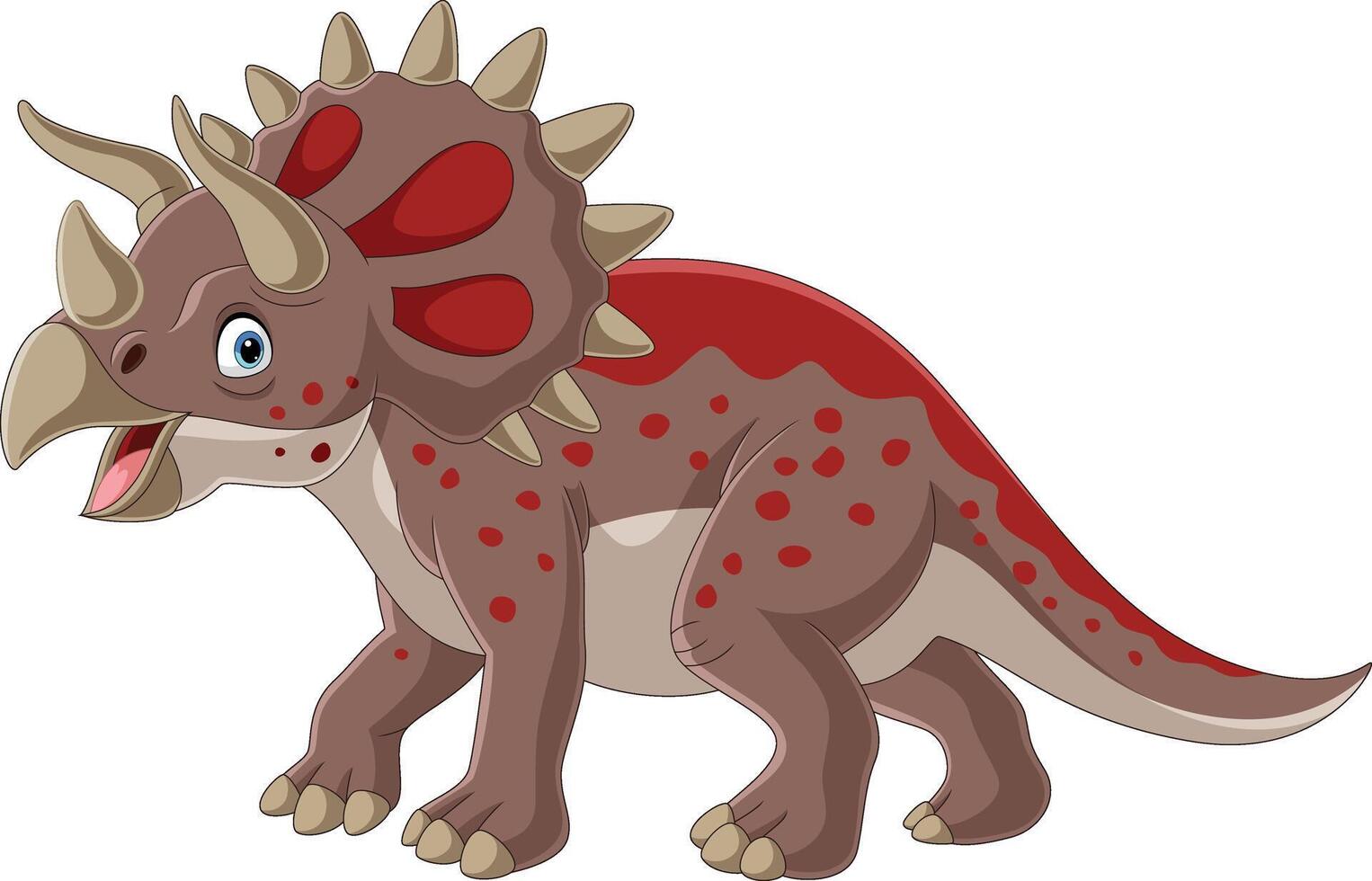 triceratops de dibujos animados sobre fondo blanco vector