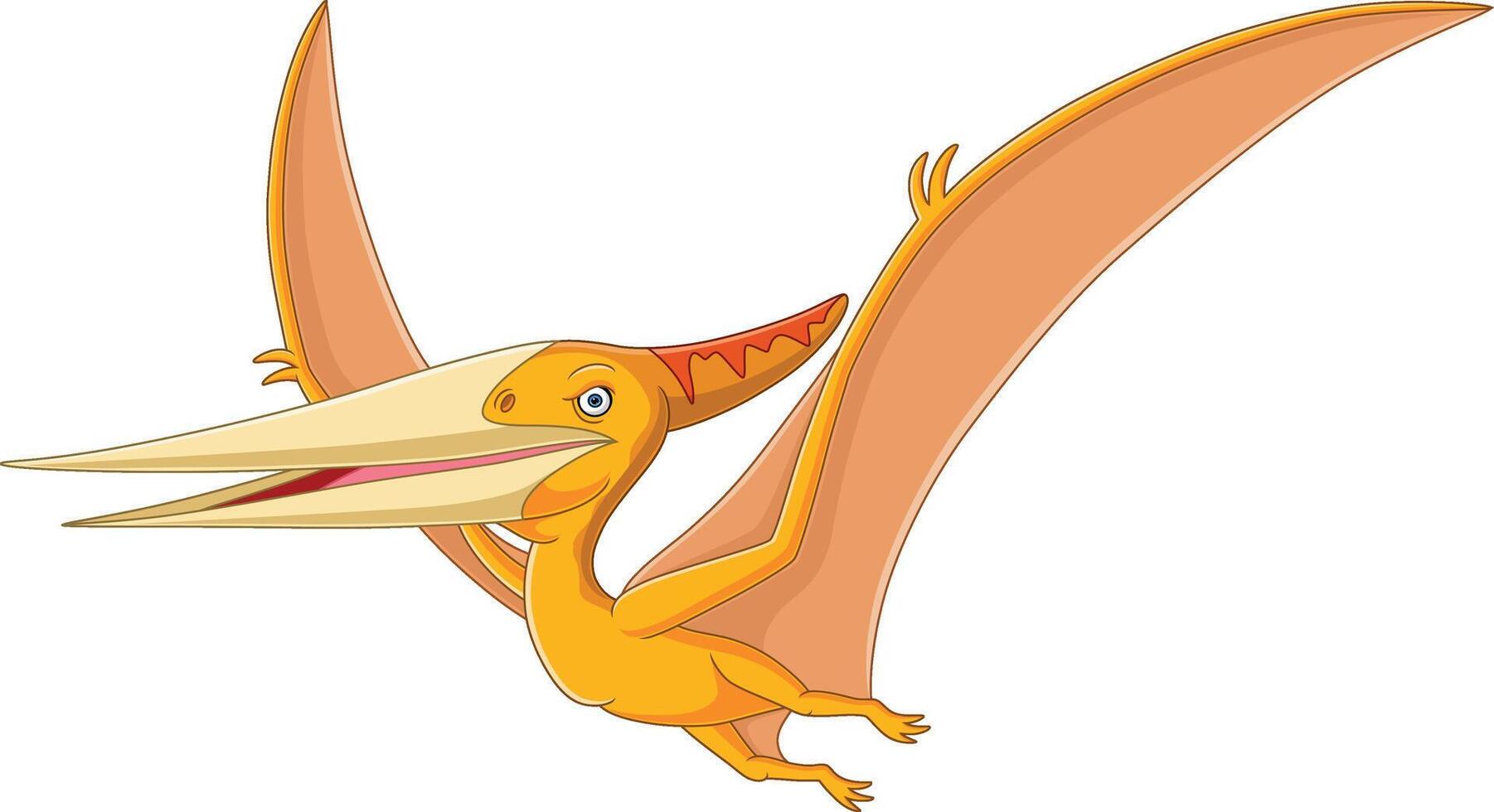 Cartoon pterodactyl on white background vector