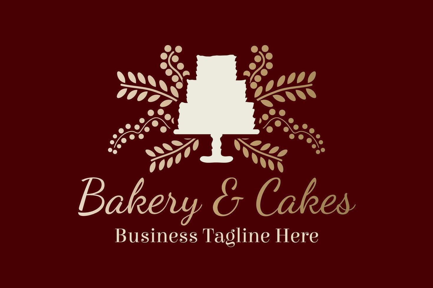 Chocolate Brown and Gold Bakery and Cakes Nice Logo Design for Patissierie vector