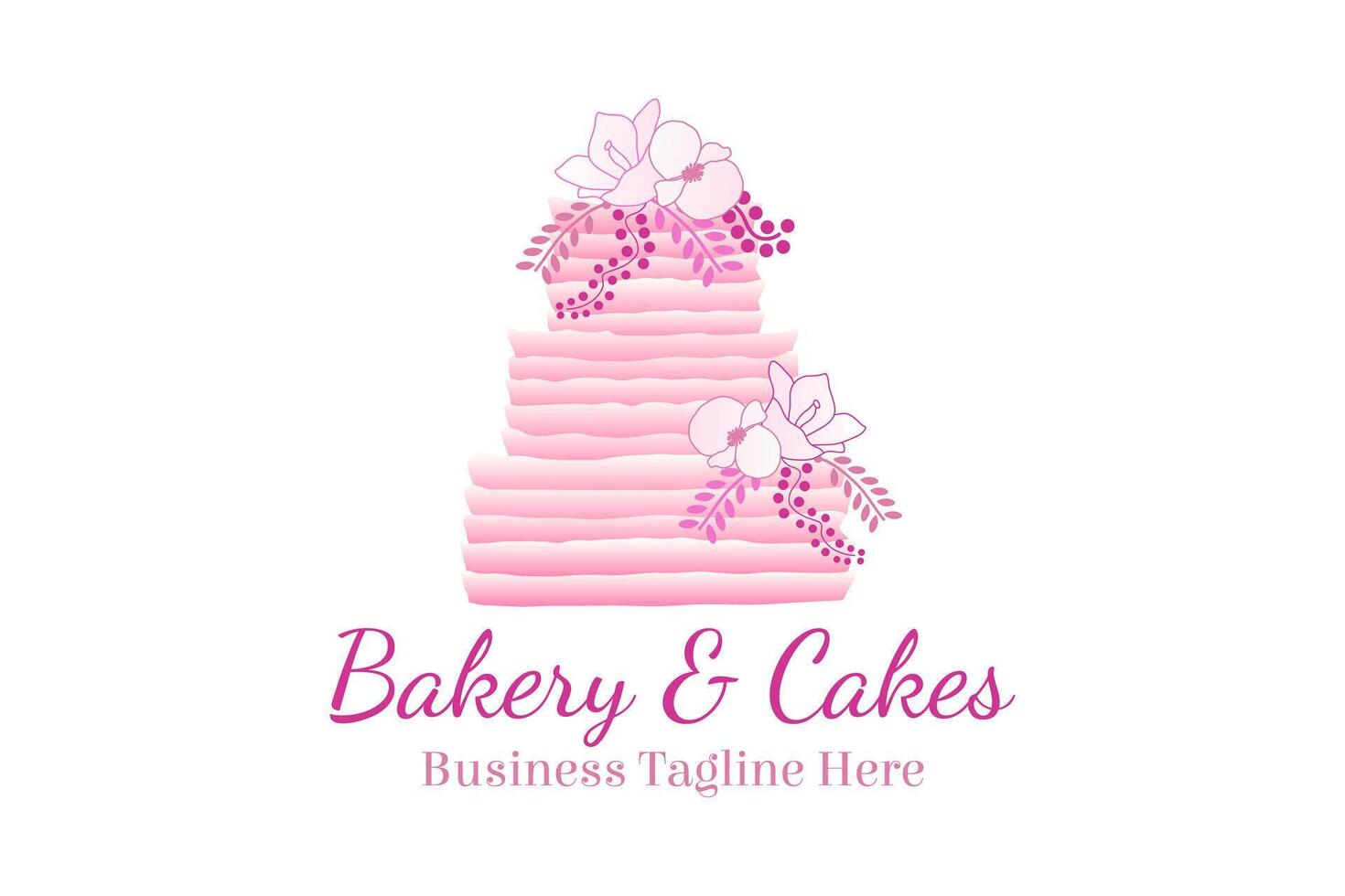 Pink Logo Design with a Cake vector