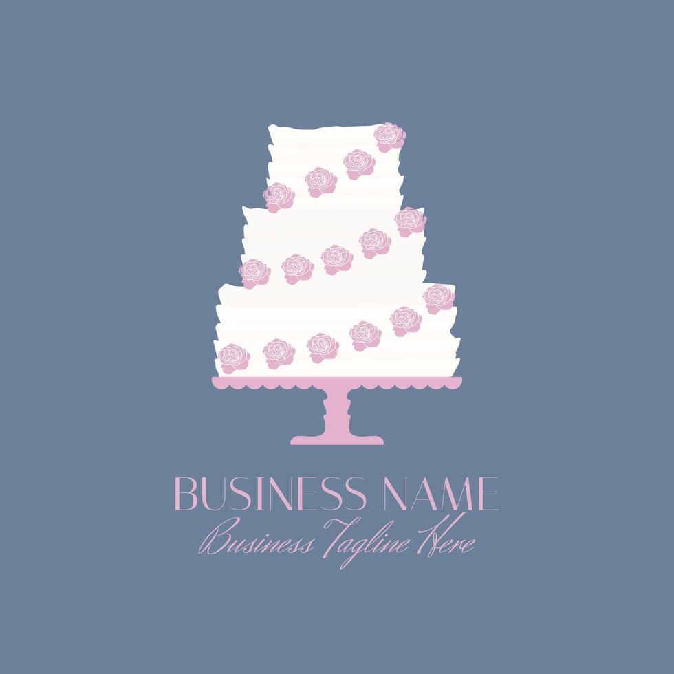 Simple Logo Design with a Cake vector