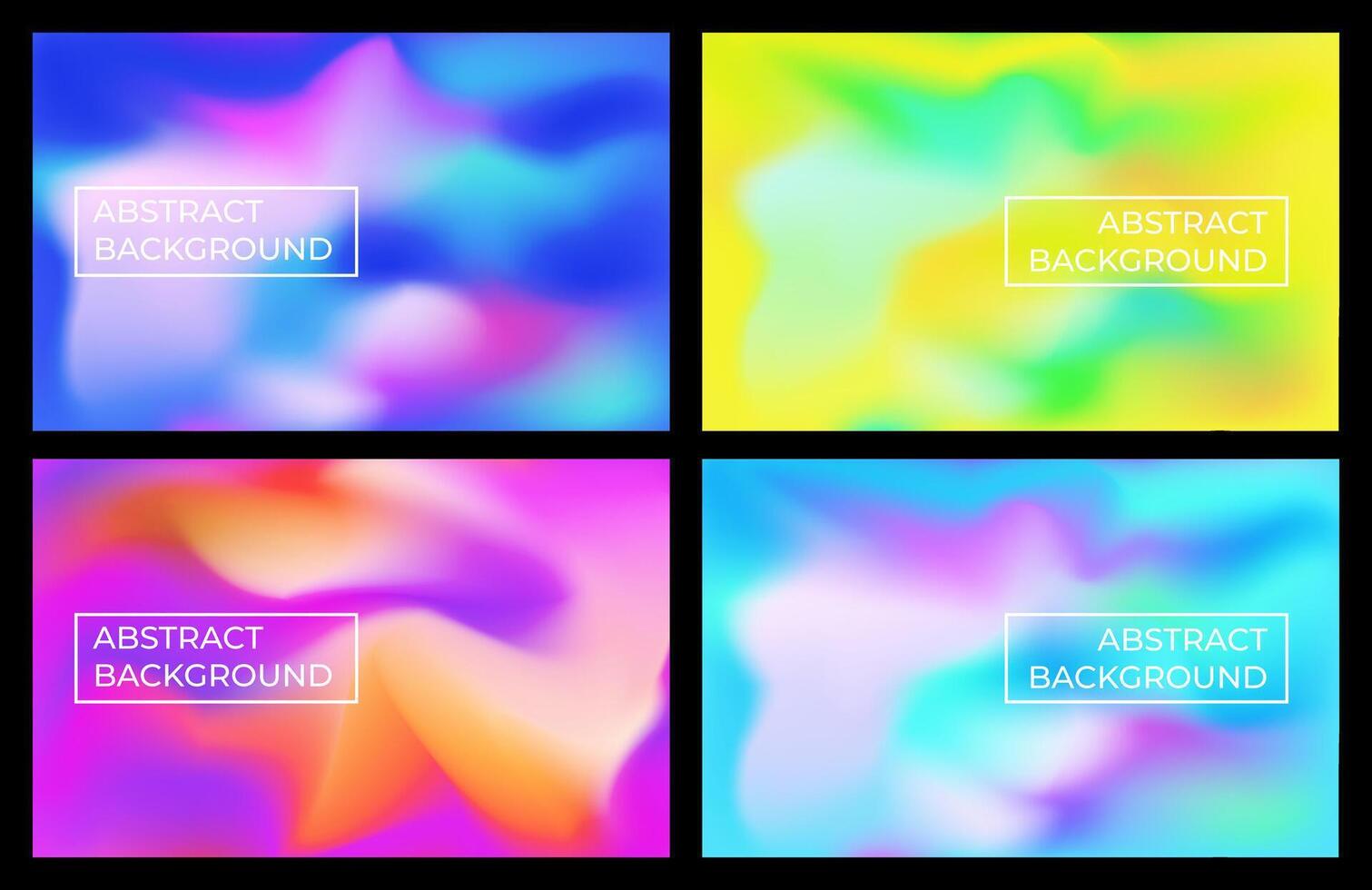 Abstract Background Set with Bright Neon Colors vector