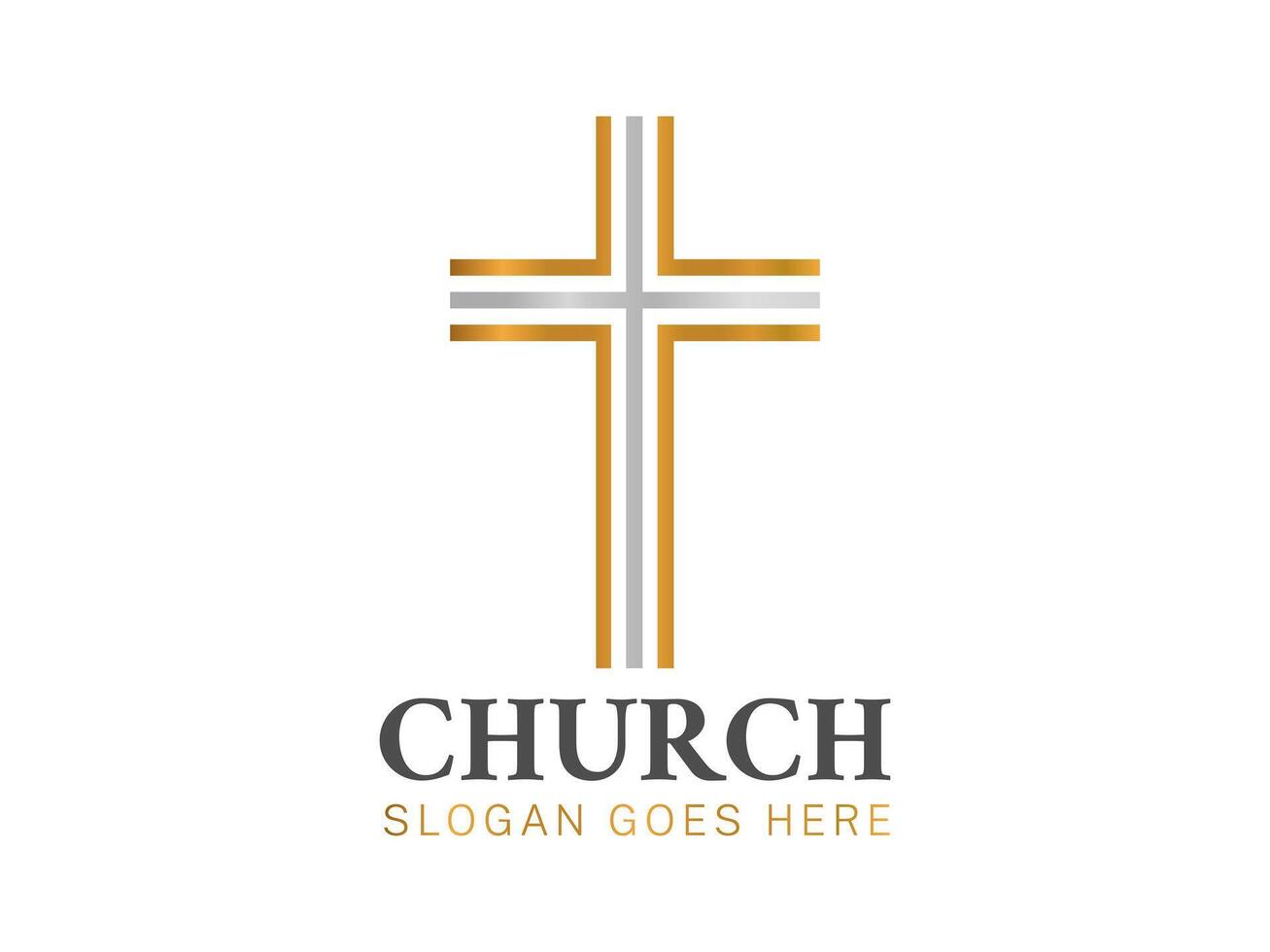 Simple Crhristian Church Logo with Cross vector