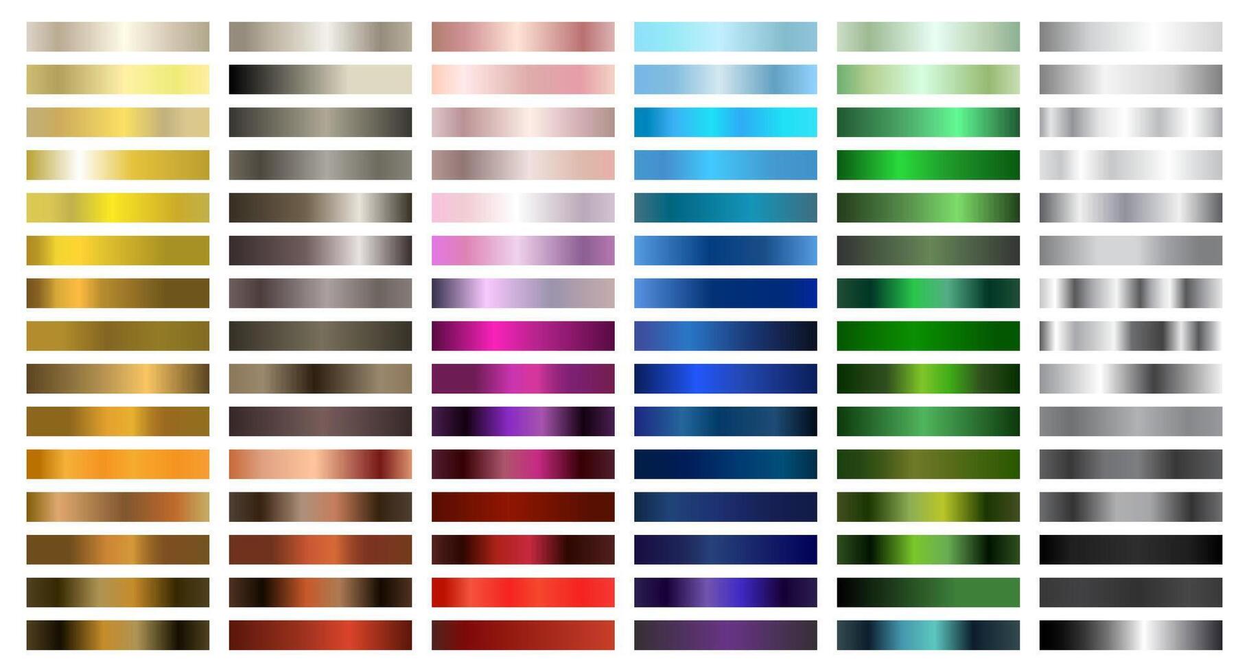 Metal and Color Gradient Collection of Swatches vector