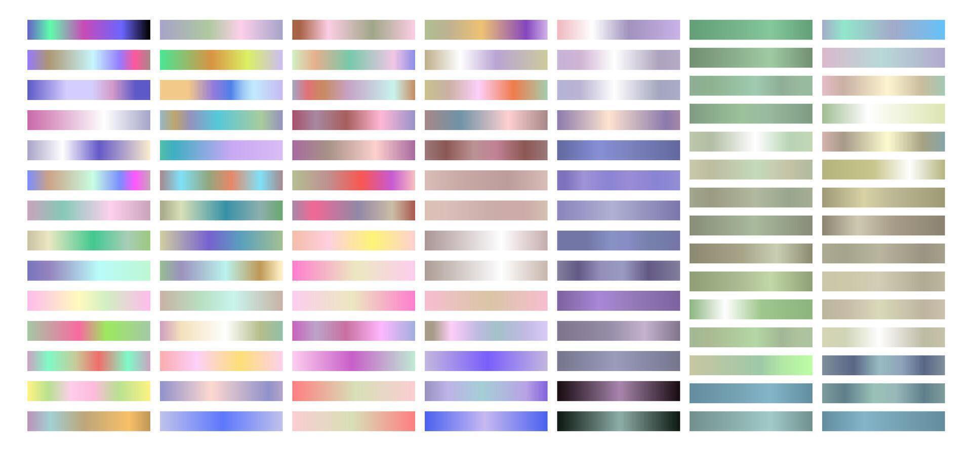 Light Colorful Metal Gradient Collection of Every Color Swatches vector