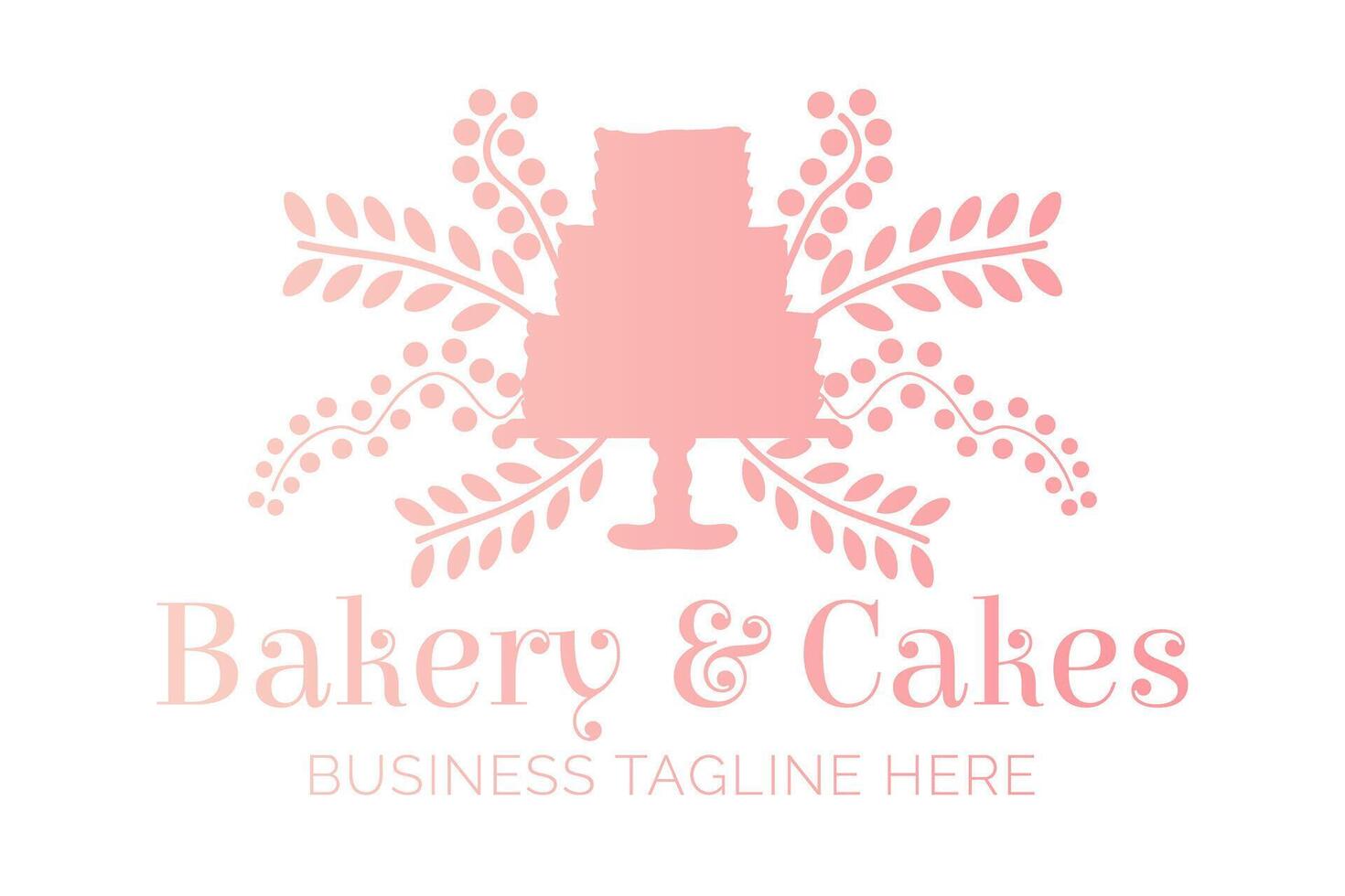 Pastel Pink Bakery and Cakes Nice Logo Design for Patissierie vector