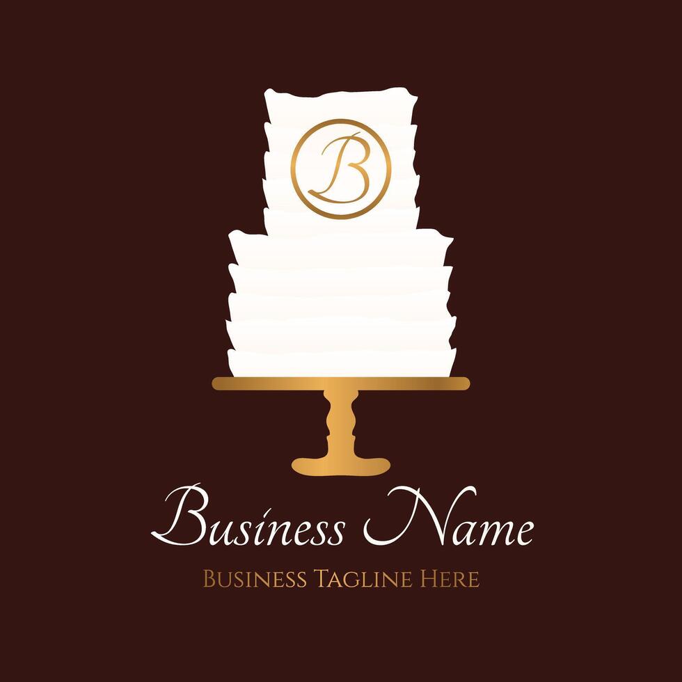 Cake Bakery Logo with Initial Letter vector