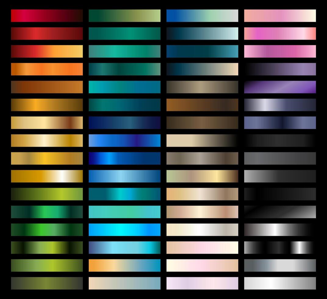 Metal Gradient Collection of Every Color Swatches vector