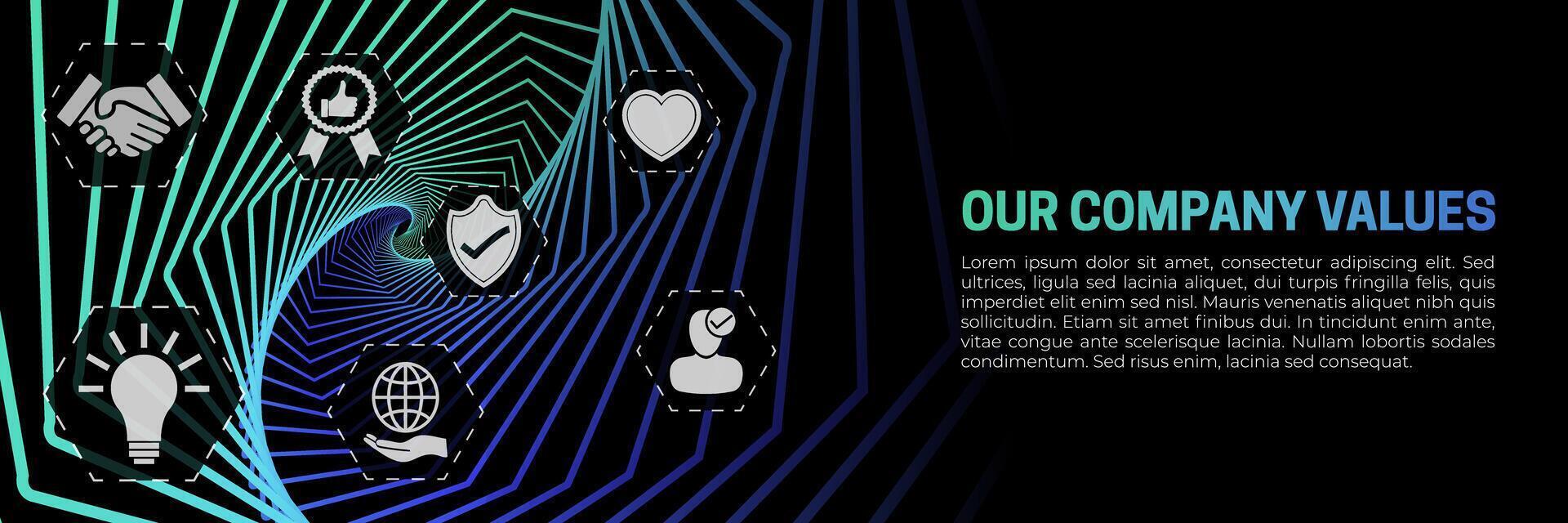 Our Company Values Abstract Modern Banner Background vector