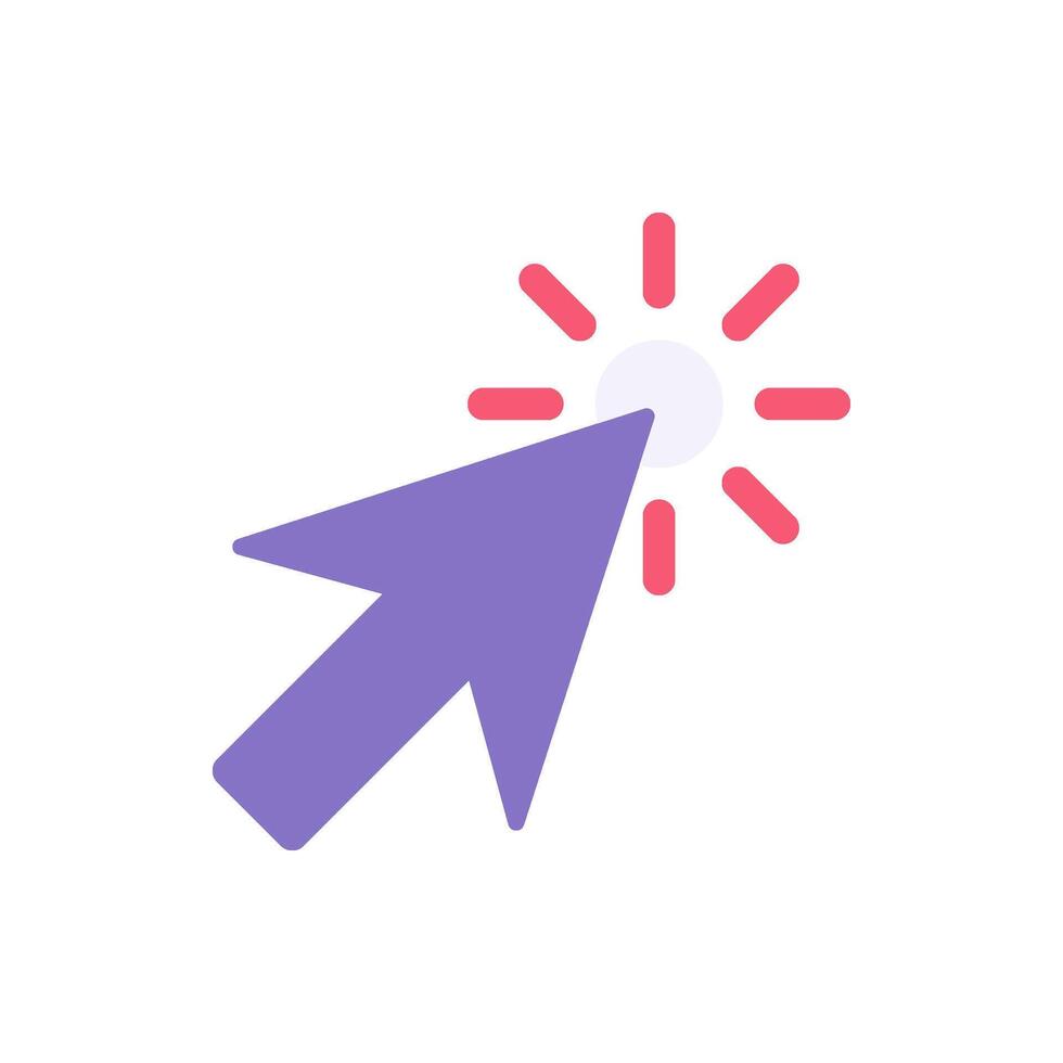 Mouse cursor pointer purple arrow for click cyberspace flat illustration vector