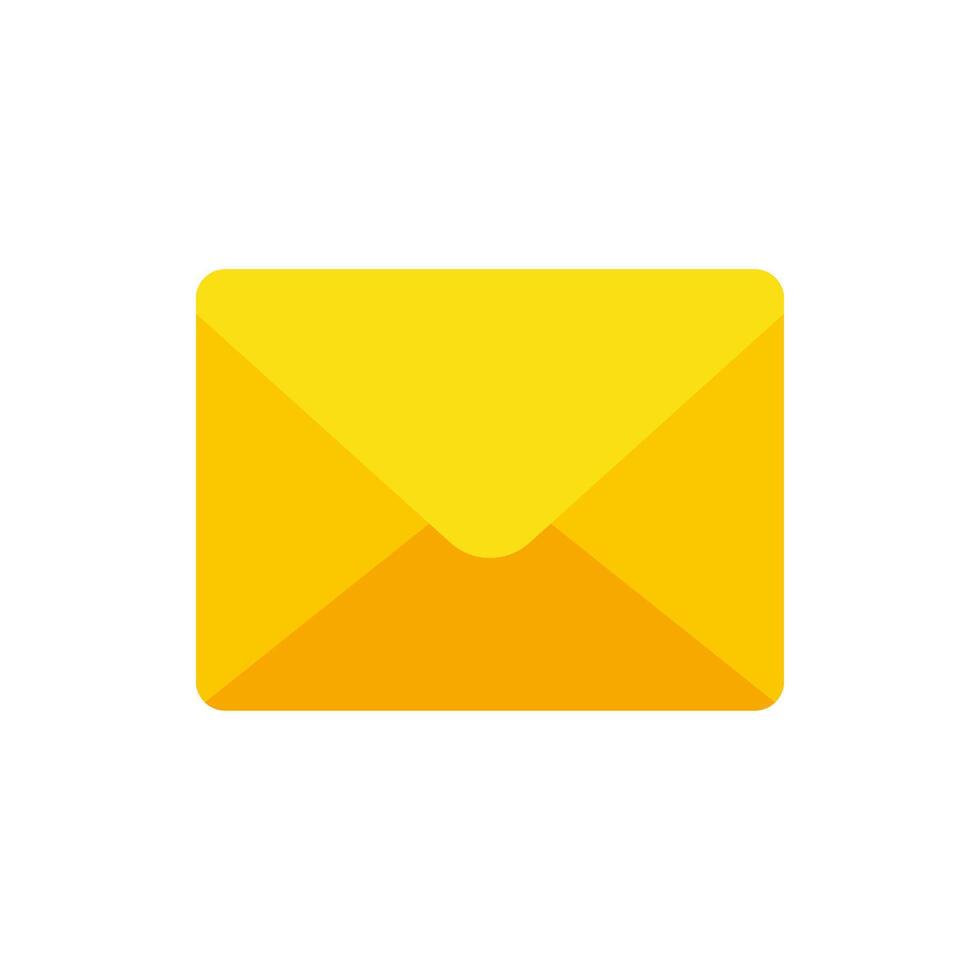 Closed paper yellow envelope for send receive confidential correspondence flat illustration vector