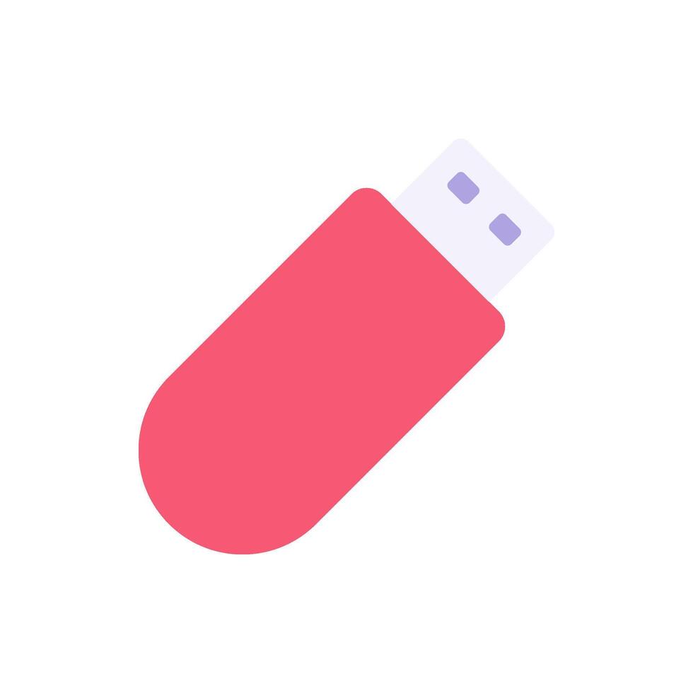 USB portable card multimedia content and information storage flat illustration vector