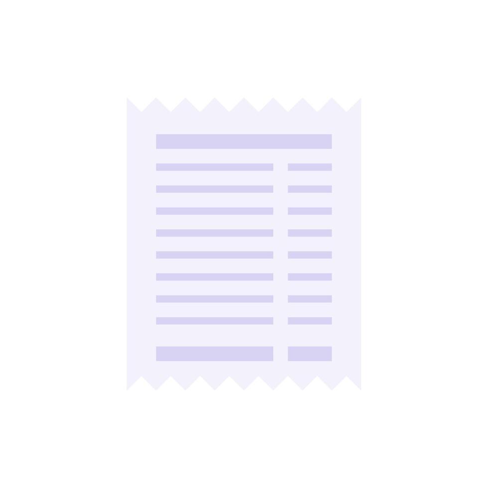 Simple paper bill with ragged ends and printing text flat illustration. Newspaper blank vector