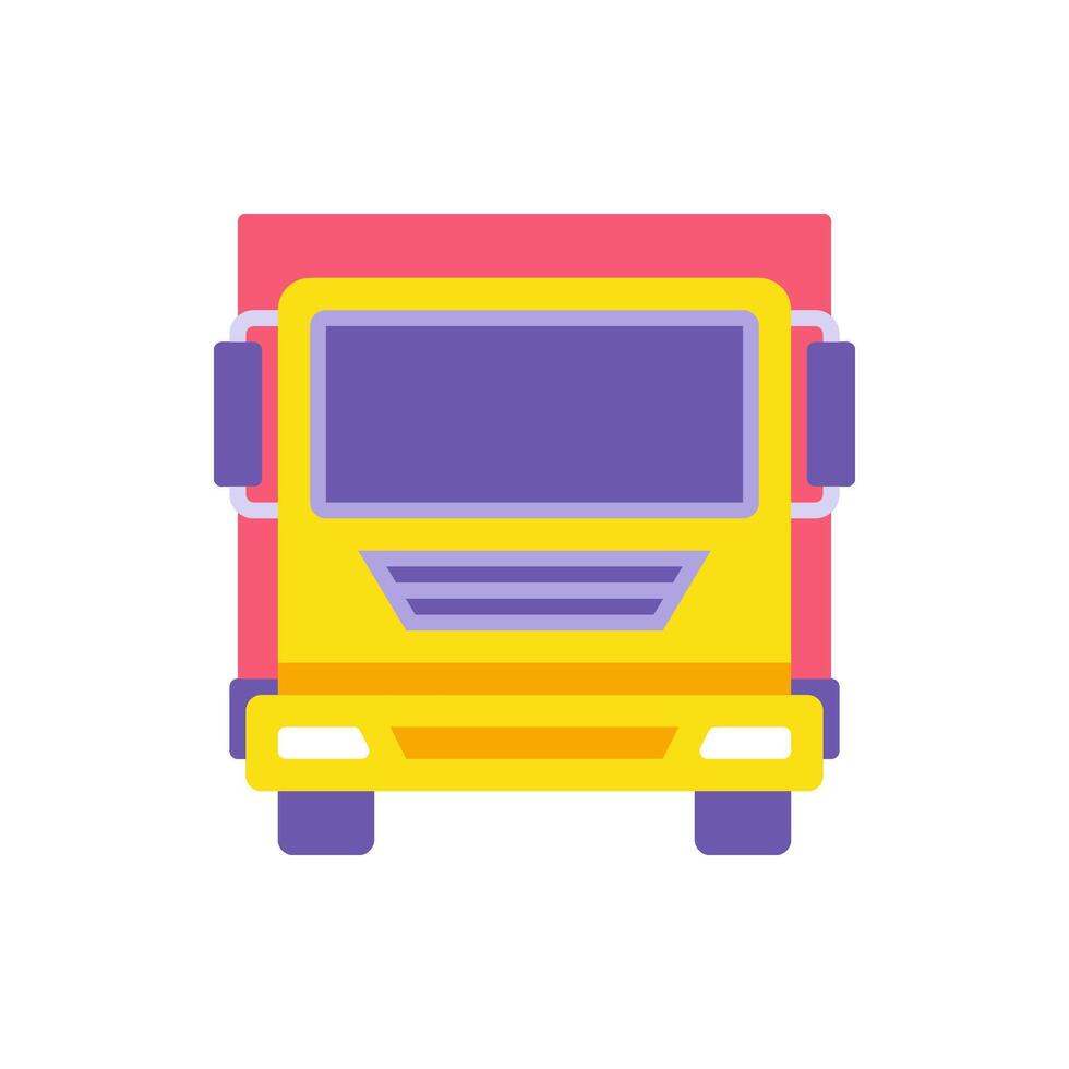 Bright multicolored lorry for freight cargo shipping delivery front view flat illustration vector