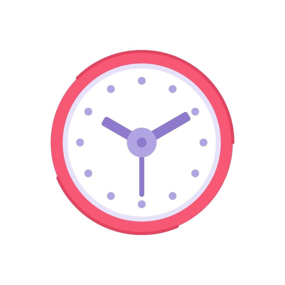 Classic circled wall watch with arrows for checking time illustration. Rounded clock timer vector