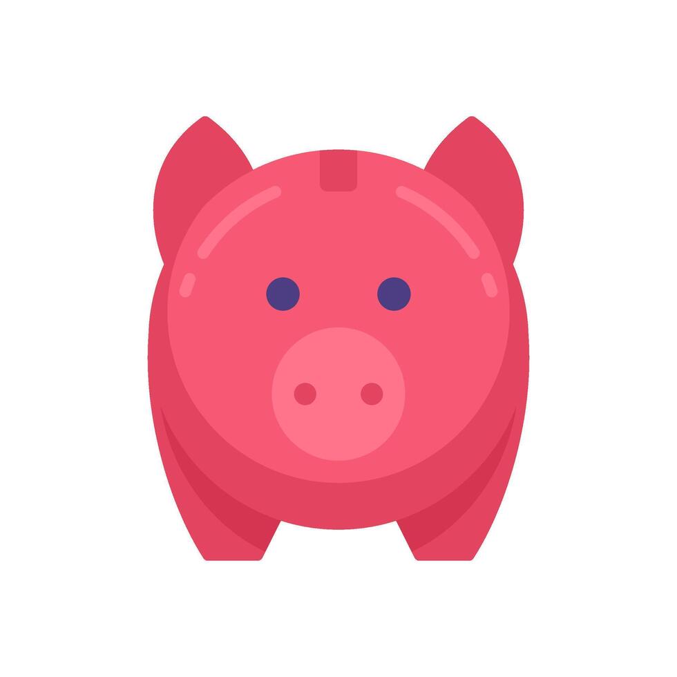 rosado cerdito banco frente ver plano ilustración. gracioso granja animal símbolo para financiero presupuesto vector