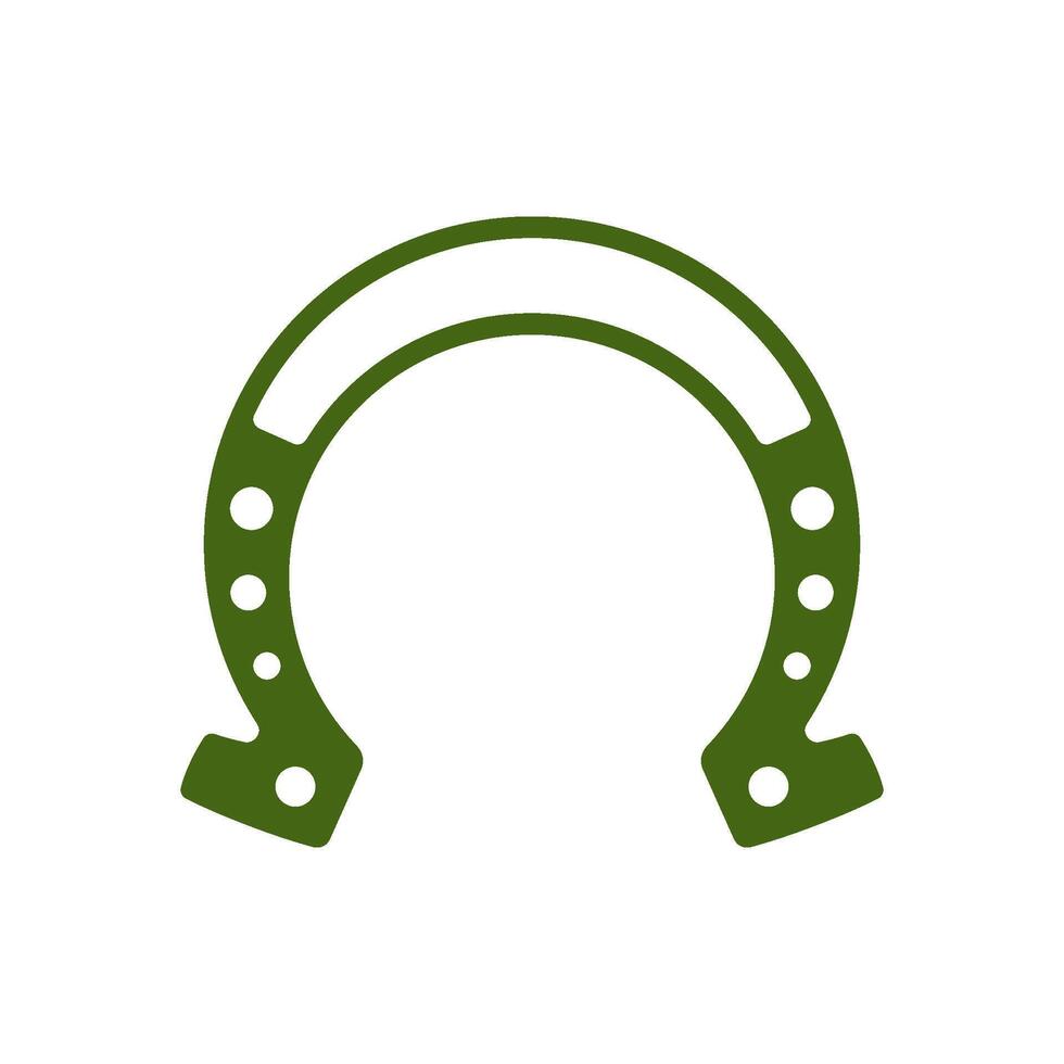 Saint Patrick's Day horseshoe Irish luck metallic curved talisman vintage icon vector flat