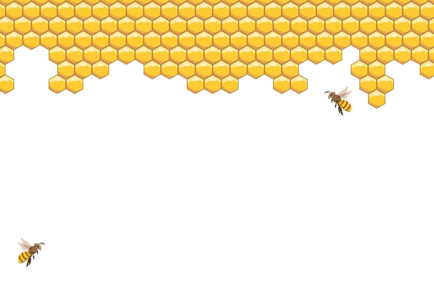 Bee hive, abstract honeycombs and bees on a white background. Illustration. vector