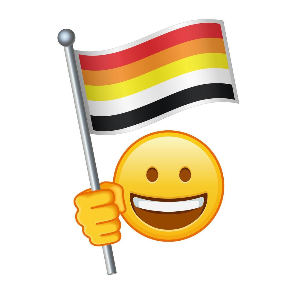 emoji con litexual orgullo bandera grande Talla de amarillo emoji sonrisa vector