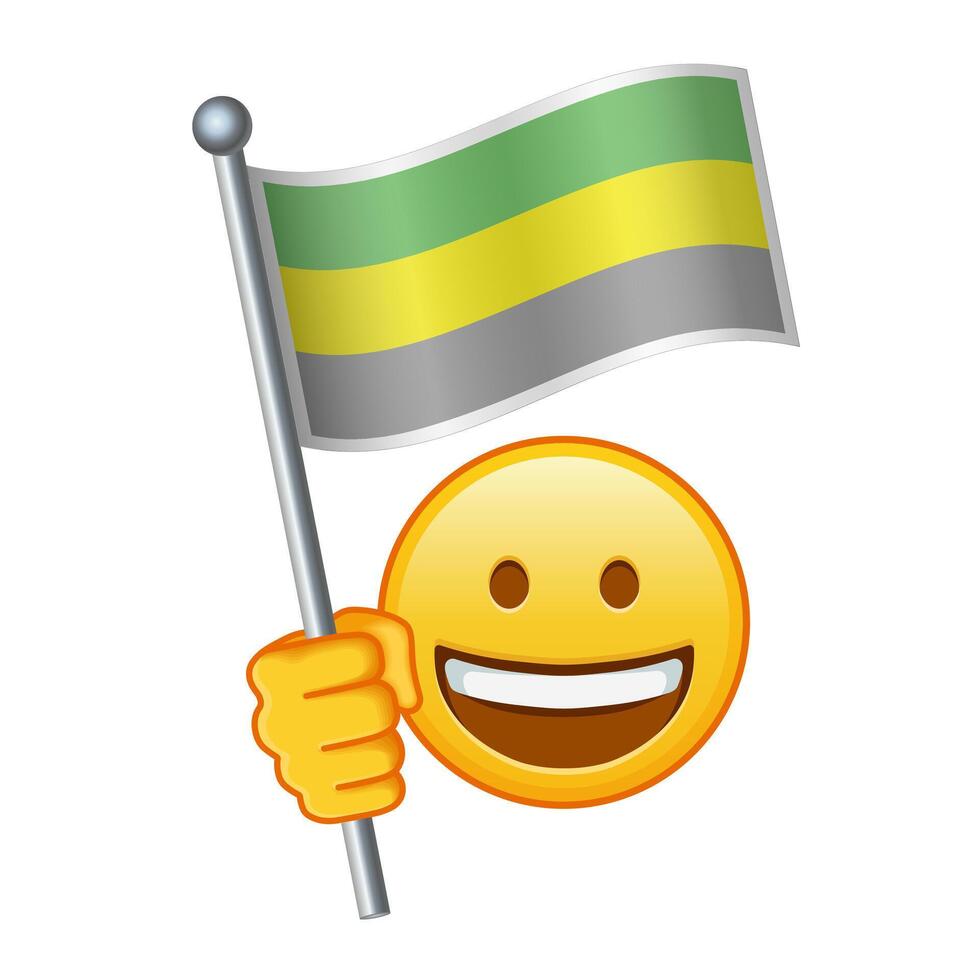 Emoji with Lithromantic pride flag Large size of yellow emoji smile vector