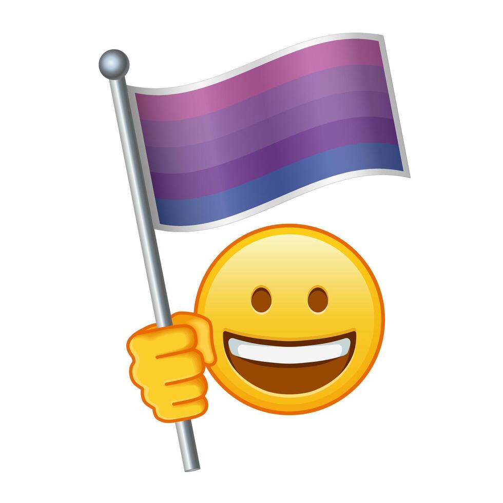 Emoji with Alternative transgender flag Large size of yellow emoji smile vector