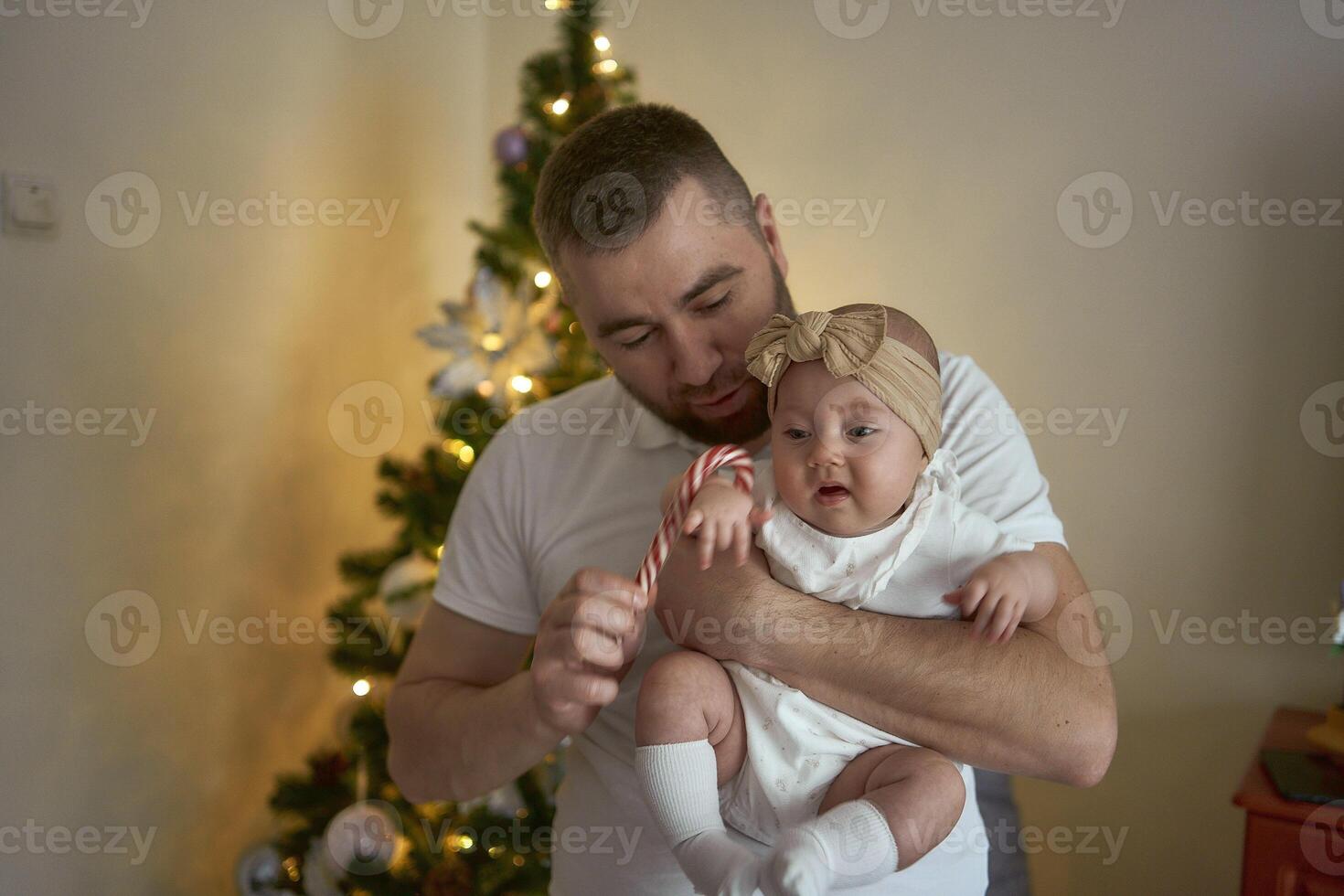 Family celebrate new year eve at home photo