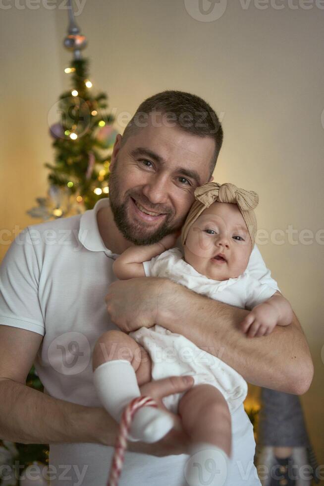 Family celebrate new year eve at home photo