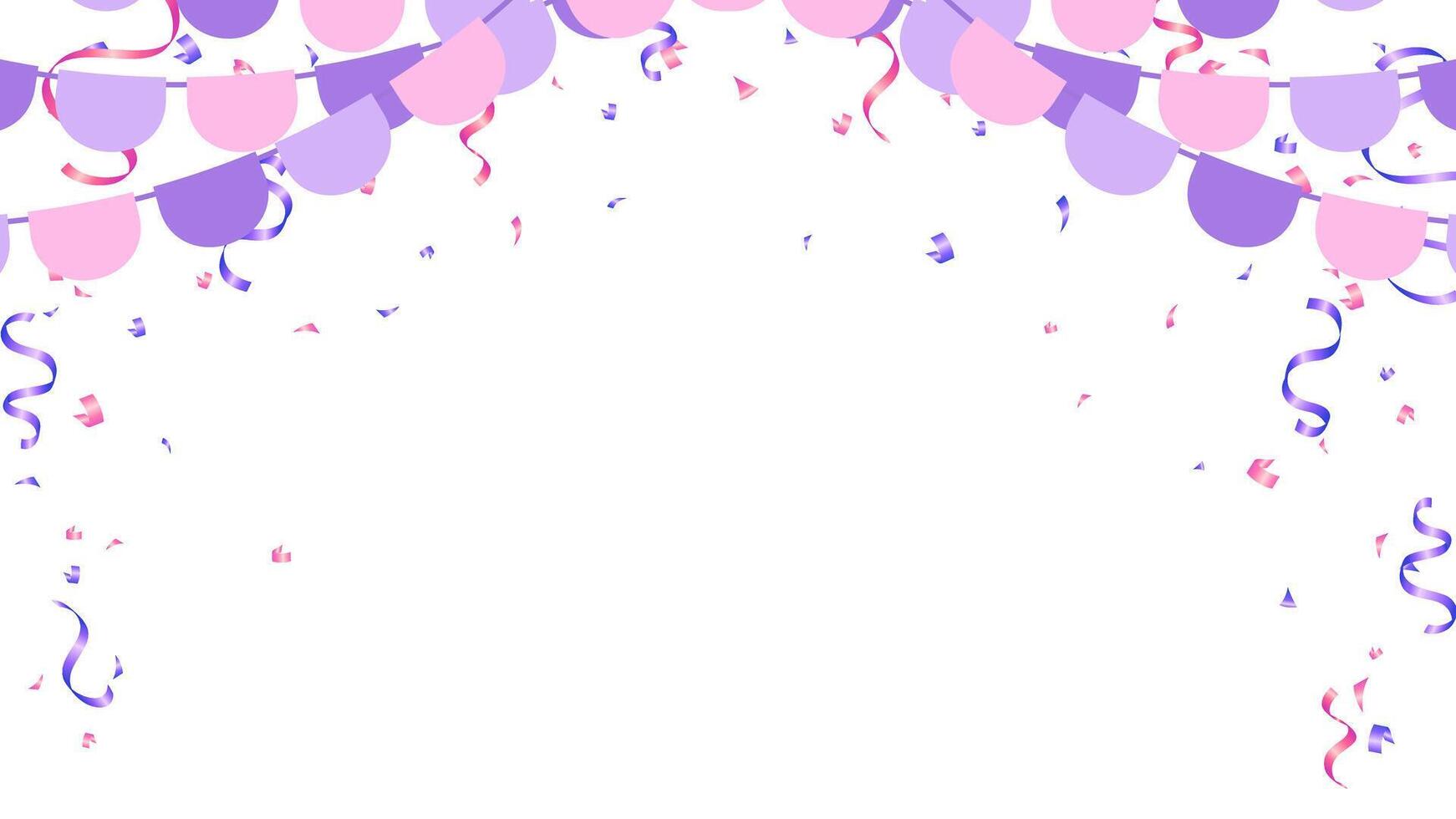 Happy Mother day card or banner with hanging flag garlands and confetti vector