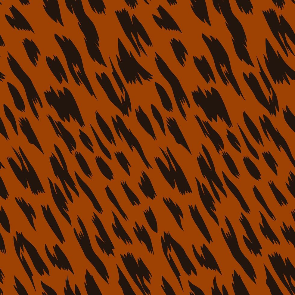 Seamless fur skin wild animal pattern with brown and orange background element design vector